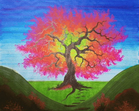 Japanese Maple Aglow (Blacklight)